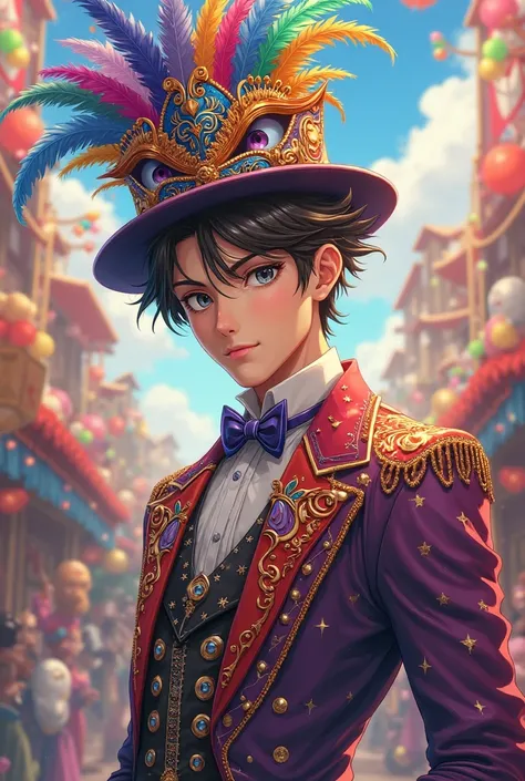 Anime character with male carnival costume 