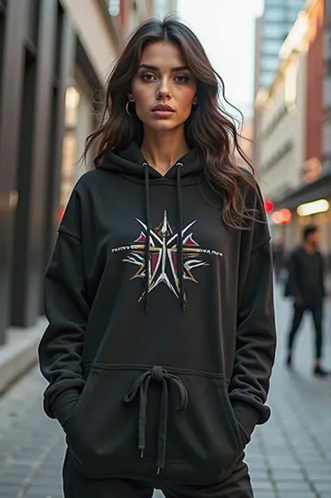 generate a streetwear photo of an online store called ksh clothes featuring a sexy and hot poakistani girl