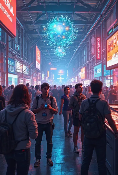 People at a technology event 