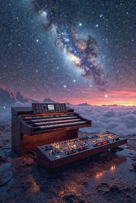 Hammond b3 organ, boite à rythme tr808, cosmos