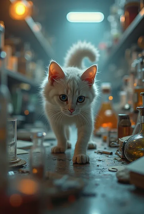 Cat in the laboratory