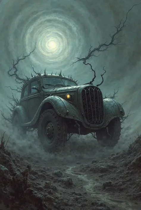 Create a cover inspired by the book " The Car of Hell's Boat"