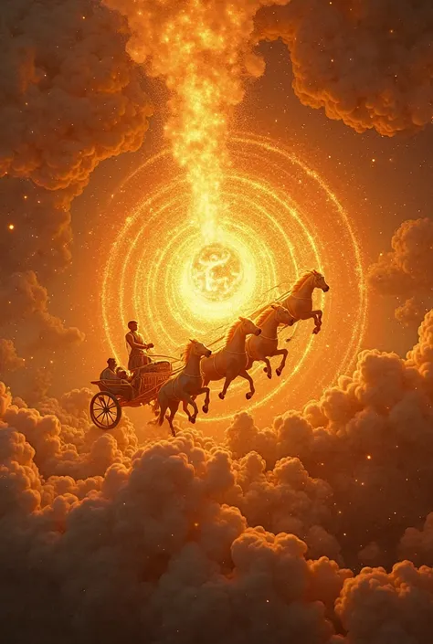 From a golden orange point, an explosion erupts, radiating outward in a mesmerizing pattern, reminiscent of the sacred Om vibrat...