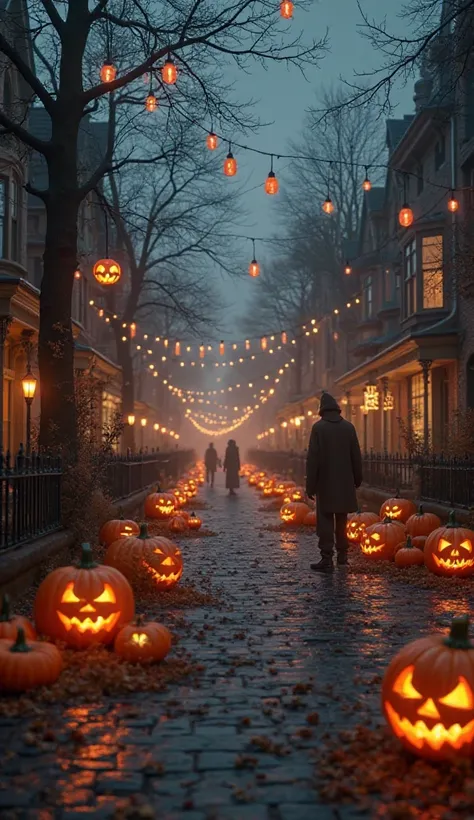 
city where it’s always Halloween. The streets are lit by glowing jack-o'-lanterns, and the citizens are a mix of witches, vampi...