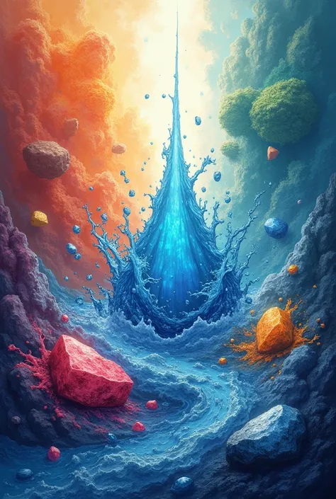 an informative banner with colorful visuals about minerals and water 