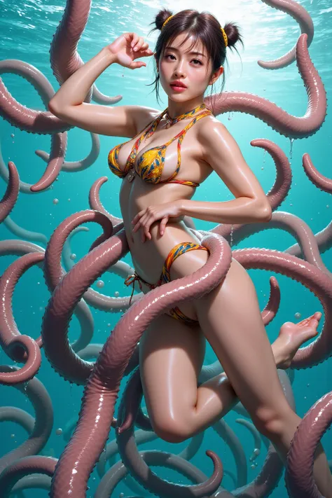 ((((クリアなスライム tentaclesに包まれる浴槽の中の女性,4K,real,High Quality,フォトreal,UHD,Details,MASTERPIECE,)),break,(((((( tentacles,spread legs,en...