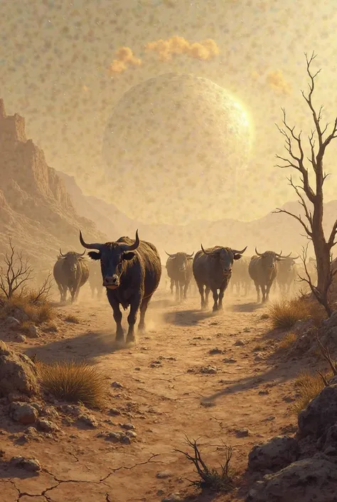 Cows in the dead desert 