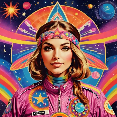 Garriboleado Space Station. Mandala woman, space station art, Cool retro vibes, estilo hippie de los 70 carteles de psychedelic ...