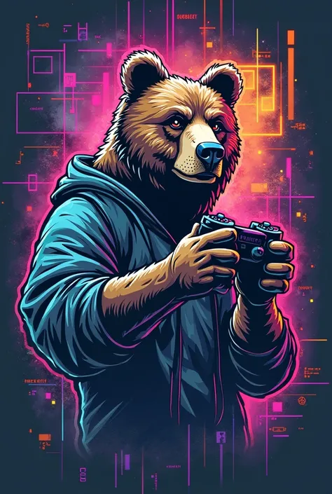 Gamer Bear design   tshirt