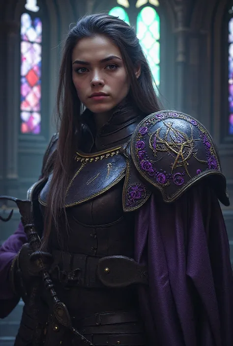 Dark fantasy style (with a touch of darkness and mystery):
Dark A fantasy portrait of a warrior in a majestic castle with Gothic...