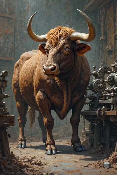 Make me a bull with a working lathe