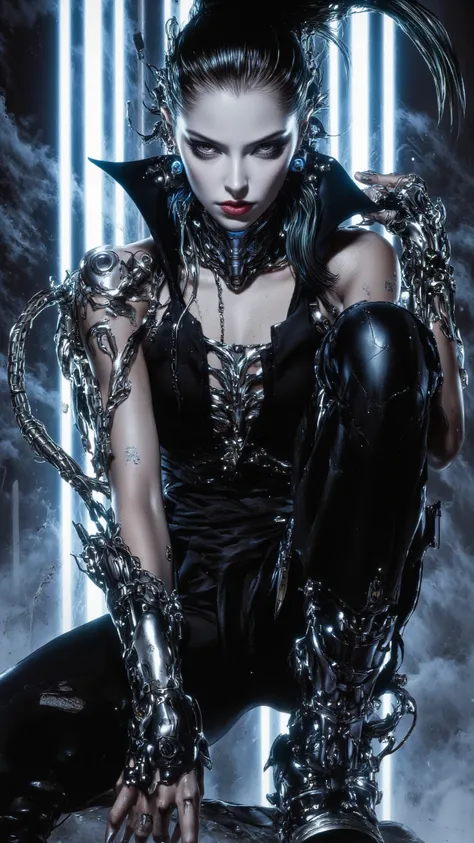  cyberpunk beauty,  full body， Tom Bagshaw style ,  
