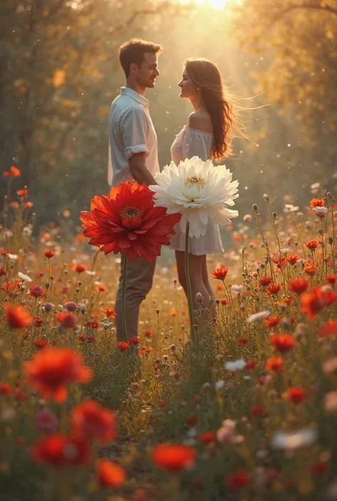 Create an image that conveys themes of love and transient beauty through images of nature. . The poem describes the passing summ...