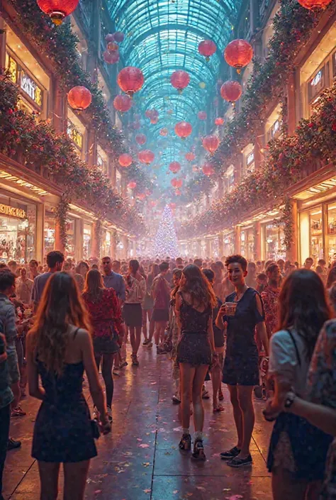 A party at a mall