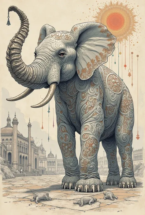 Images related to the elephant bear in the line mode of the people of the time of the prophet
