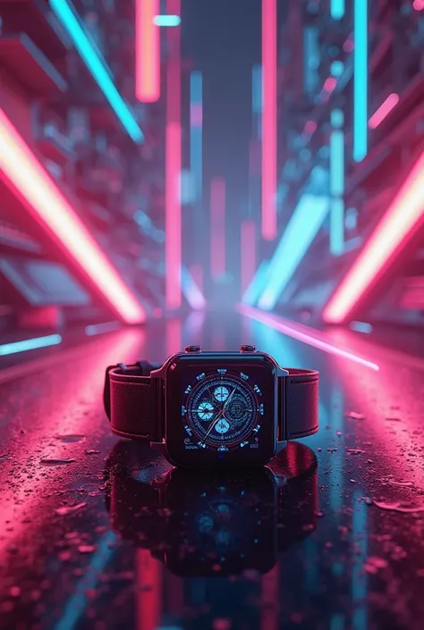 neon + Futurism**  
"Bright neon background  (blue, pink,  green)  trends with futuristic : geometric shapes,  lines , Glare of ...