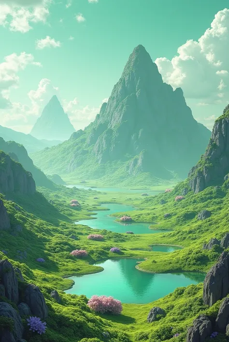 Landscape on the planet Namek from Dragon Ball Z