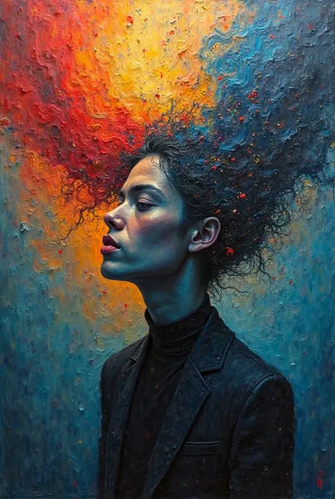 Generate a painting that represents how emotions affect our decisions 