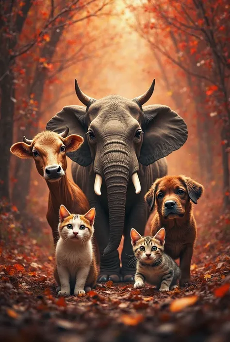 Create a professional YouTube baner, Cow eleffen cat dog, precisely a with the name Cat time set  using red and golden, add back...