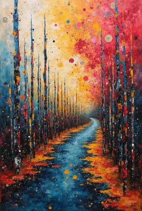 Make a painting in abstract and contemporary art 