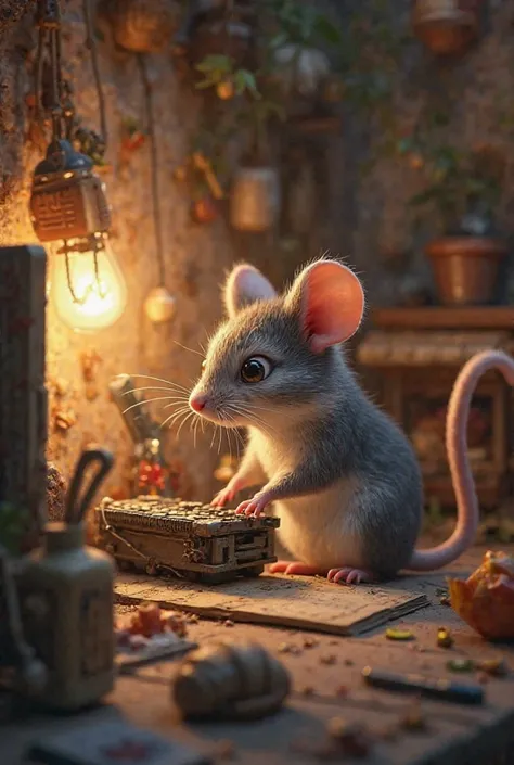 Mouse working at. Home 