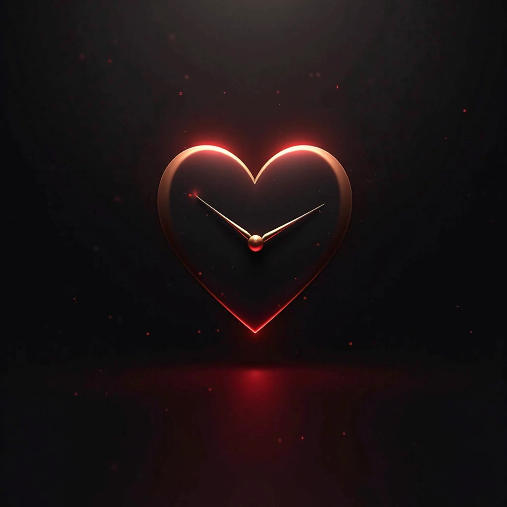 "background Create a minimalist and modern image of a heart-shaped watch,  with the following details :

 Format: The watch has ...