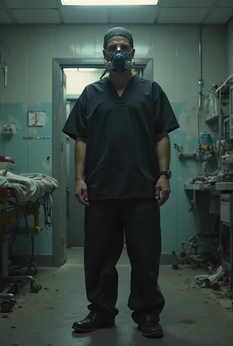 Let my country in black clothes be the evil surgeon and the patient should have an oxygen mask and not be covered up, just wear ...