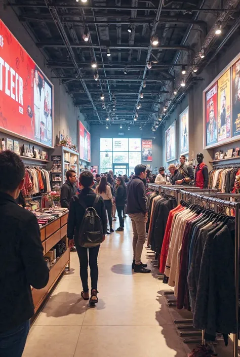 Clothing store with a lot of production for marketing 