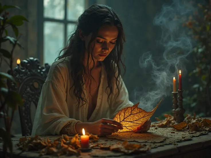 Seer woman reading tobacco 