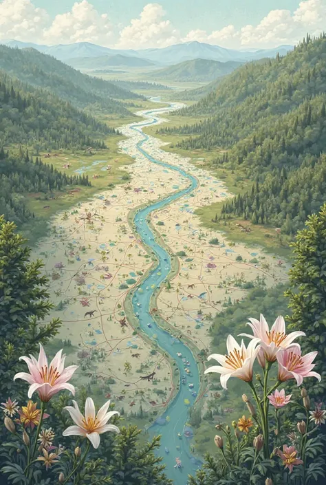 Make an image of a risk prevention map of northern lilies