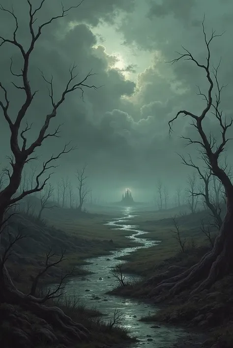 Dark plains, rpg art, landscpe, dark, swamp