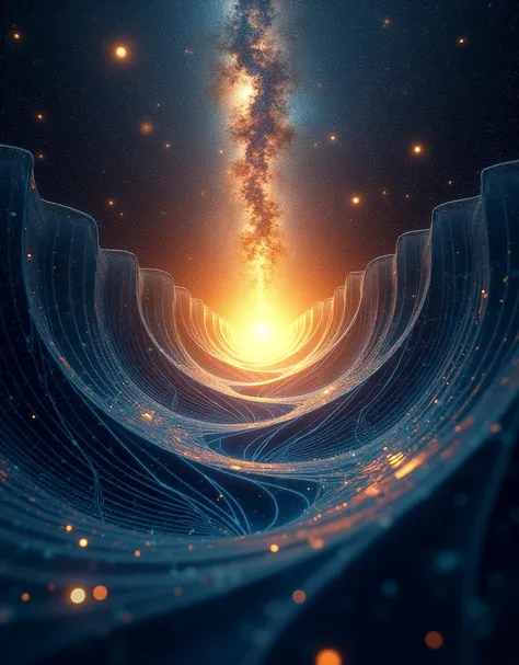 *"An abstract, **spiritually and scientifically infused graphic artwork** visualizing the concept of **cosmic alignment and divi...
