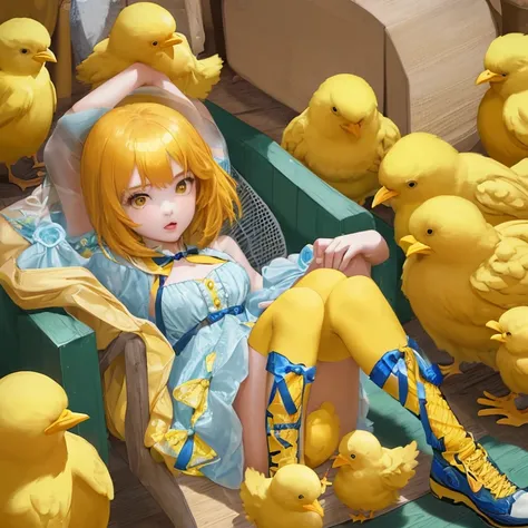 1 girl,Yellow, Chick