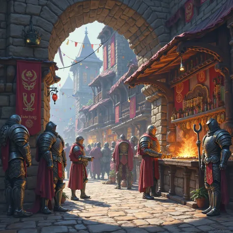 armor shop in a fantasy world