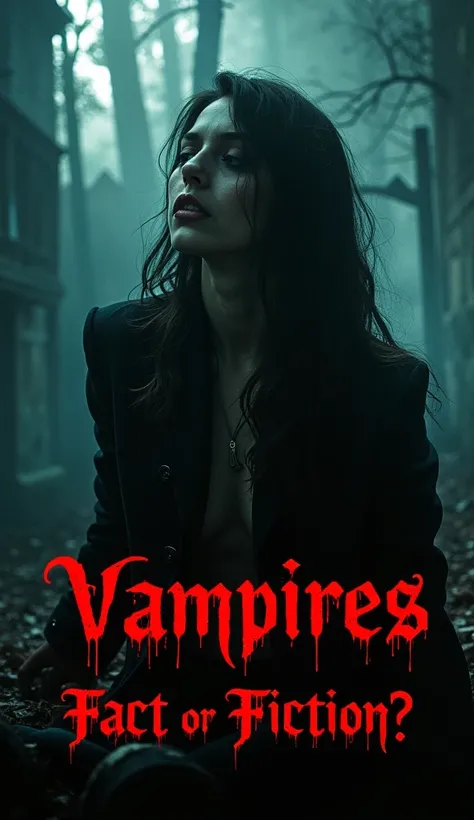 A compilation of scenes from vampire movies, with the text 'Vampires: Fact or Fiction?' appearing in blood-red letters.