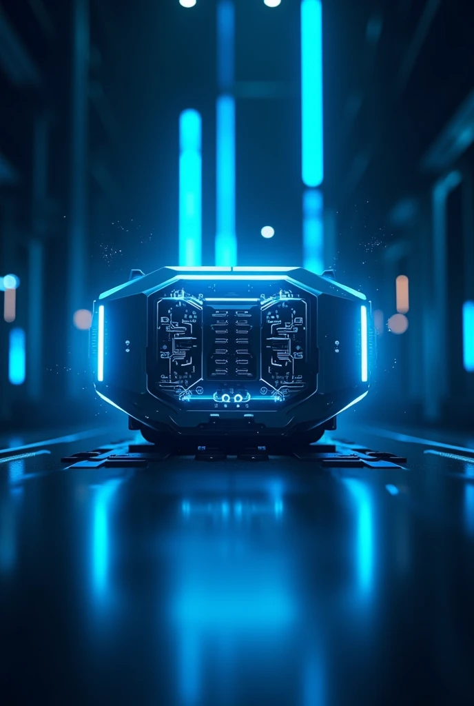Take a Facebook cover photo of ElectroTec CR Something technological with blue and neon tones
