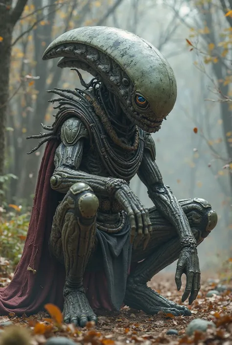 Un extraterrestre de 1m70 se tient, immobile, son regard perçant analysant son environnement avec une intelligence brillante. So...