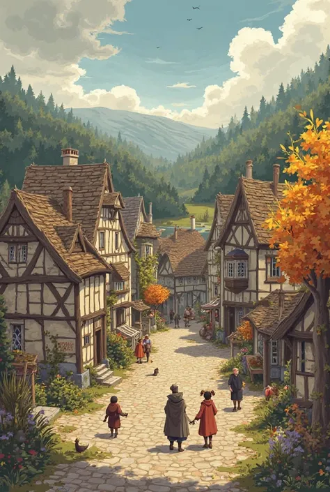 Of course! Let's create an illustration inspired by an older scenario, like a medieval city.

### Scenario: A Medieval Village

...