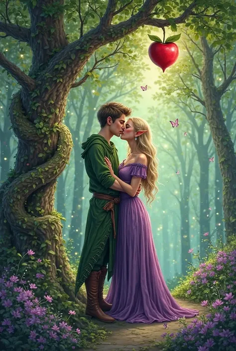 The map is made in fantasy style 

The centerpiece is a magical green forest , is a guy 25 years old with brown short hair in ma...