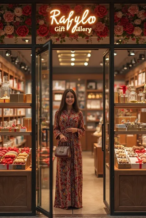 The name of the shop should appear in the picture 
Rafylo Gift Gallery
In the picture, Rafylo Gift Gallery is shown with its lux...