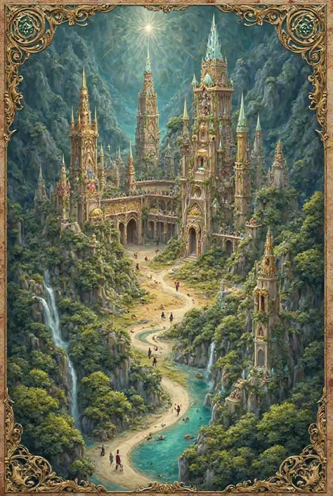 Create a map of the society of the society of Luminia, an elven society. Fantasy book style 