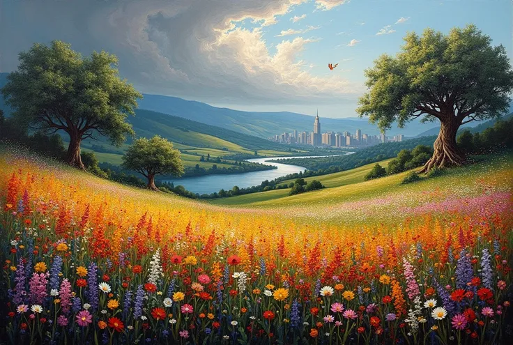 generate colorful art use oil painting