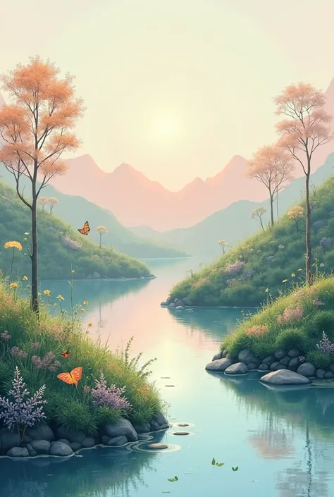 A beautiful scene theme in which natural unqiues design following with some colour Stokes in light colour 