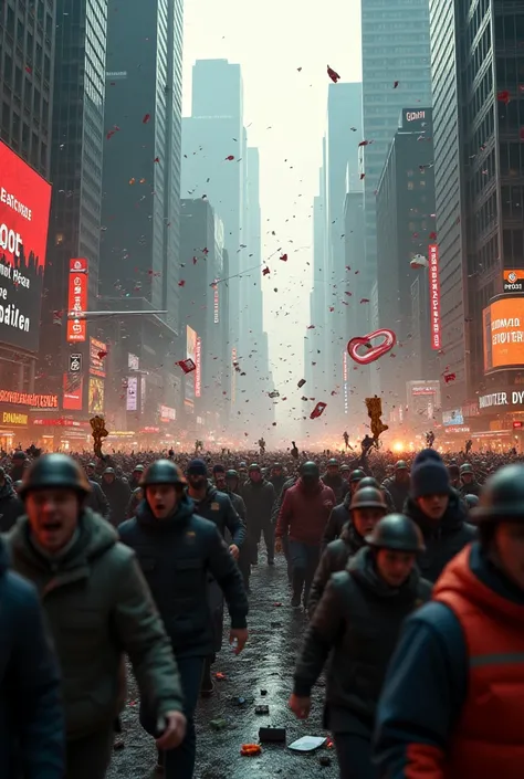Many people ran in panic across the city. 