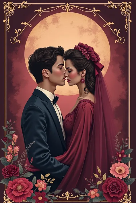 Create an image with shades of wine for a wedding invitation