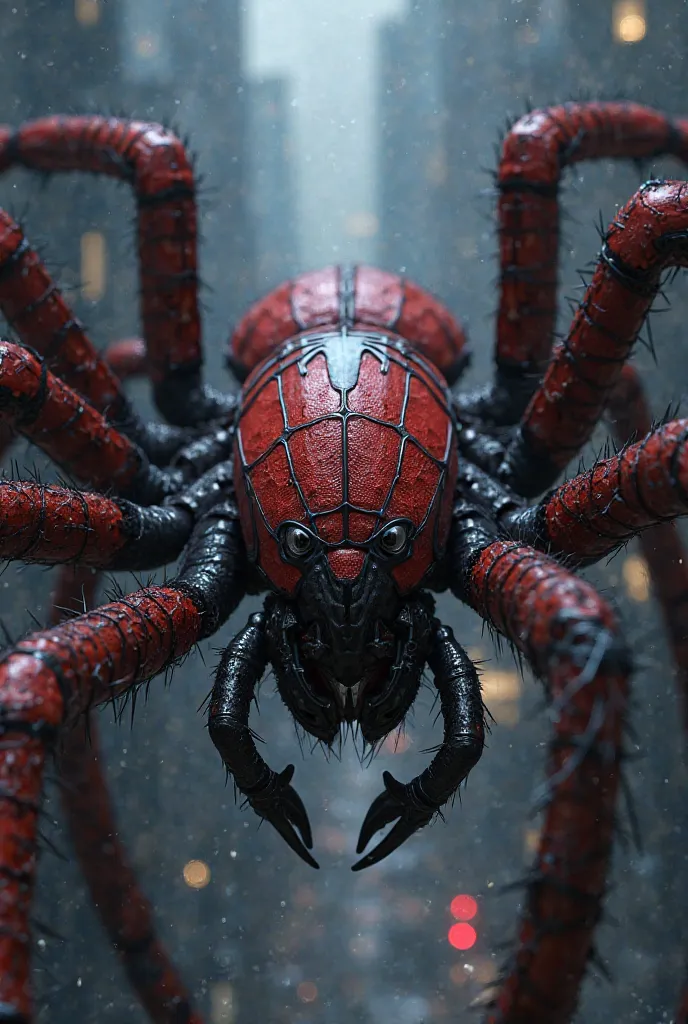 A red spider with the spider man logo