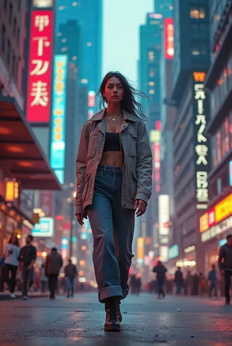 Now create a video running around the city of that same character 