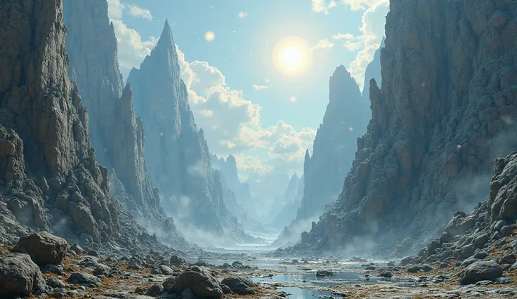 Dragon Ball background without characters without the sun in the background and perspective from the ground