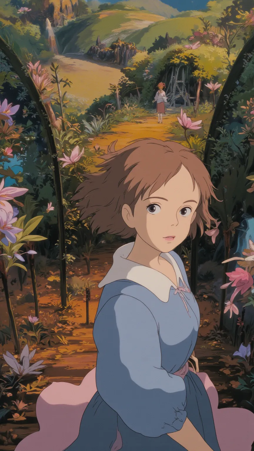 ghibli_style, anime_colored, Anatomically Correct, dutch angle, 1girl, female focus, solo, 