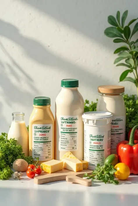 I want to create an image of foods that have a nutrition label that says: “This product contributes to bone health and may reduc...